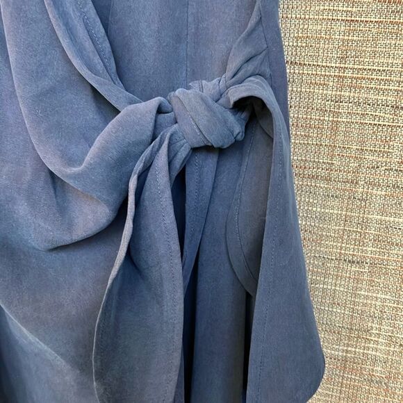 Vintage New York Studio Asymmetrical Wrap Silk Mini Dress color asphalt - Picture 3 of 4